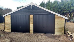 Novoferm black Thornby doors after installation