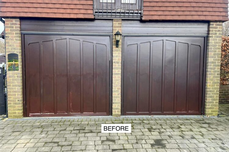 Before Wooden Garage Door