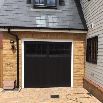 CDC Chertsey Ebony Up and Over Garage Door with Electric Operator