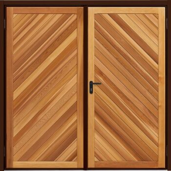 Chevron Cedar Timber Side Hinged Garage Door Garador