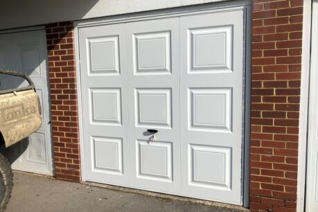 Novoferm White Steel Up and Over Georgian Canopy Garage