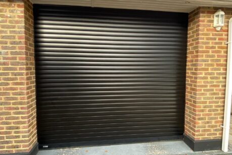 SWS Seceuroglide 77 Classic foam core aluminium roller garage door black b