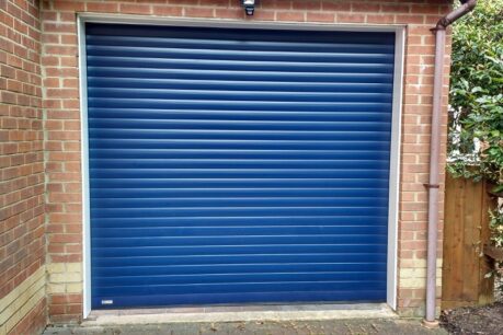 SWS Seceuroglide 77 Classic foam core aluminium roller garage door navy blue RAL 5011 a