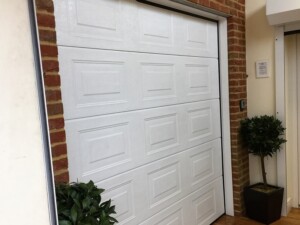 White Garage Door in the Showroom