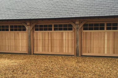 Timber sectional garage doors