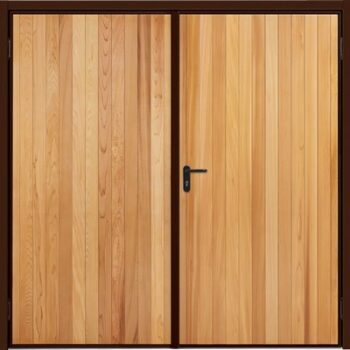 Vertical Cedar Timber Side Hinged Garage Door Garador