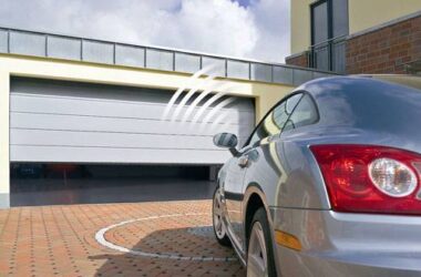 Automated garage door - car approaching automated door