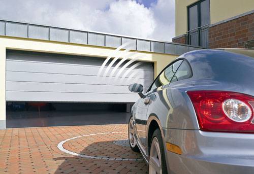 Automated garage door - car approaching automated door