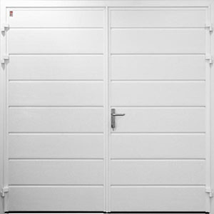 carteck centre ribbed side hinged garage door