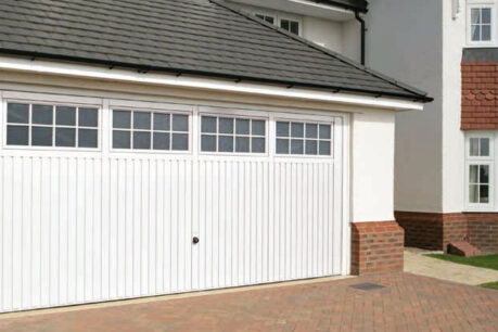 White Steel Up and Over Garage Door