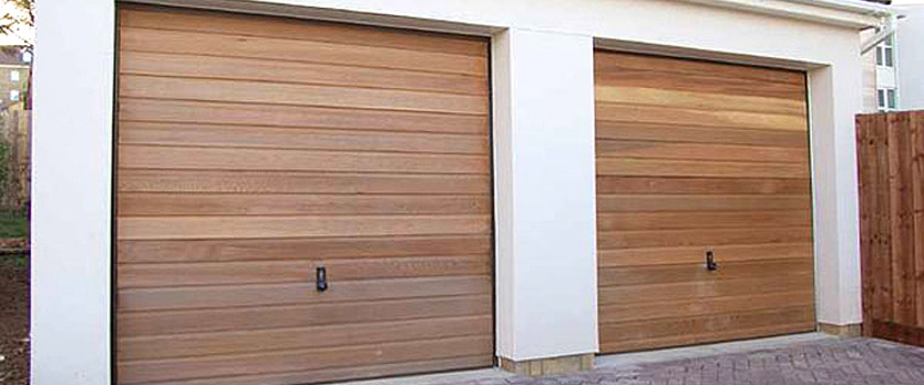 Up and Over Double Wooden Garage Doors